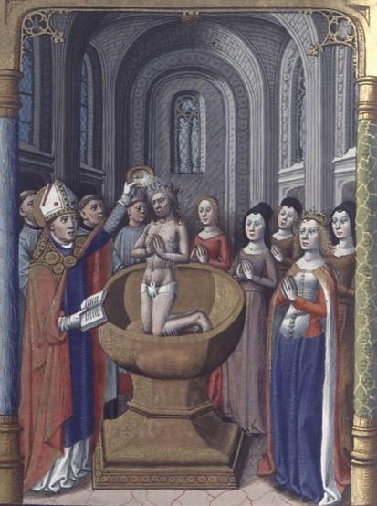 Sainte Clotilde au baptême de Clovis